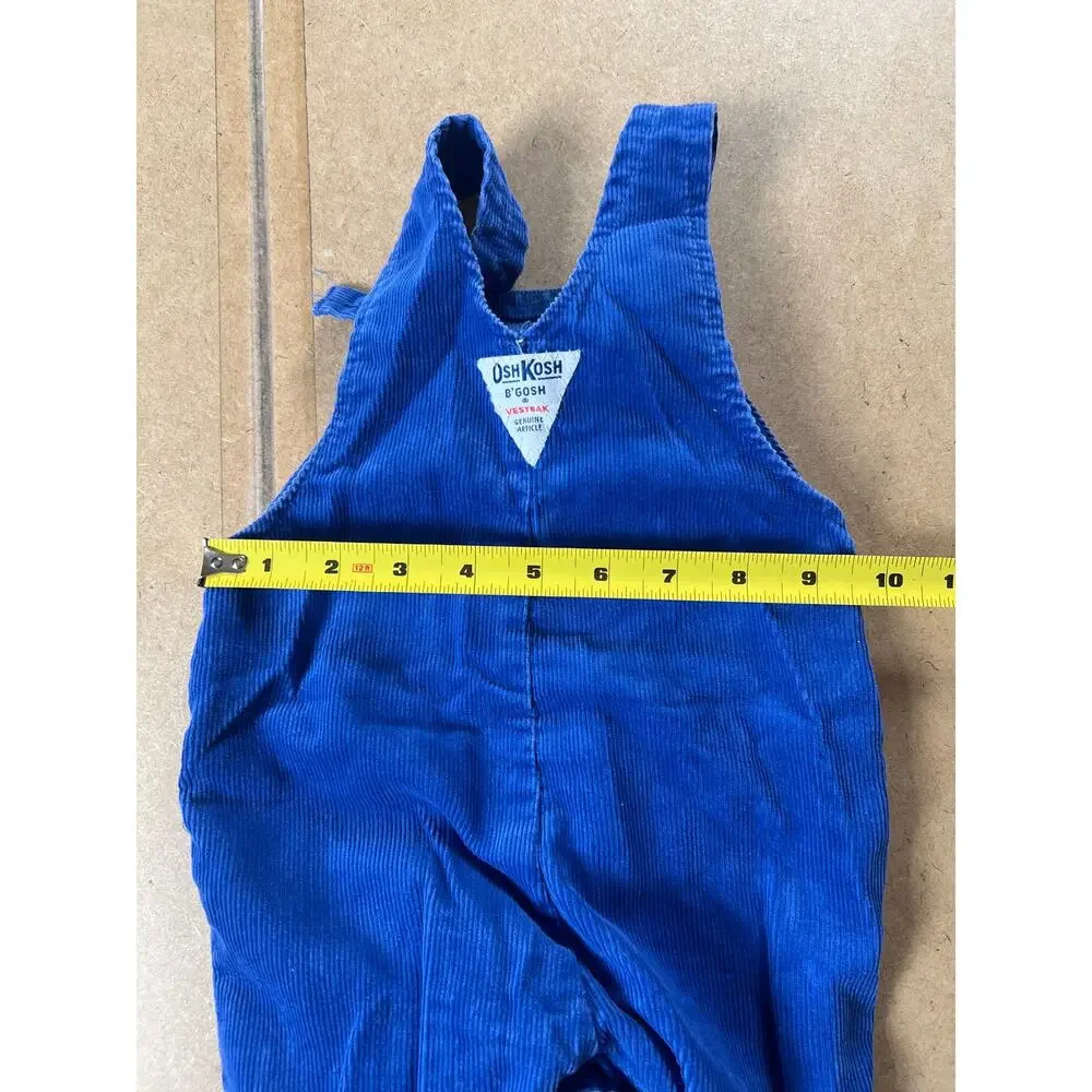 VTG Osh Kosh B' Gosh Dark Wash Denim Footed Vestback Overalls 6/9 Months USA!